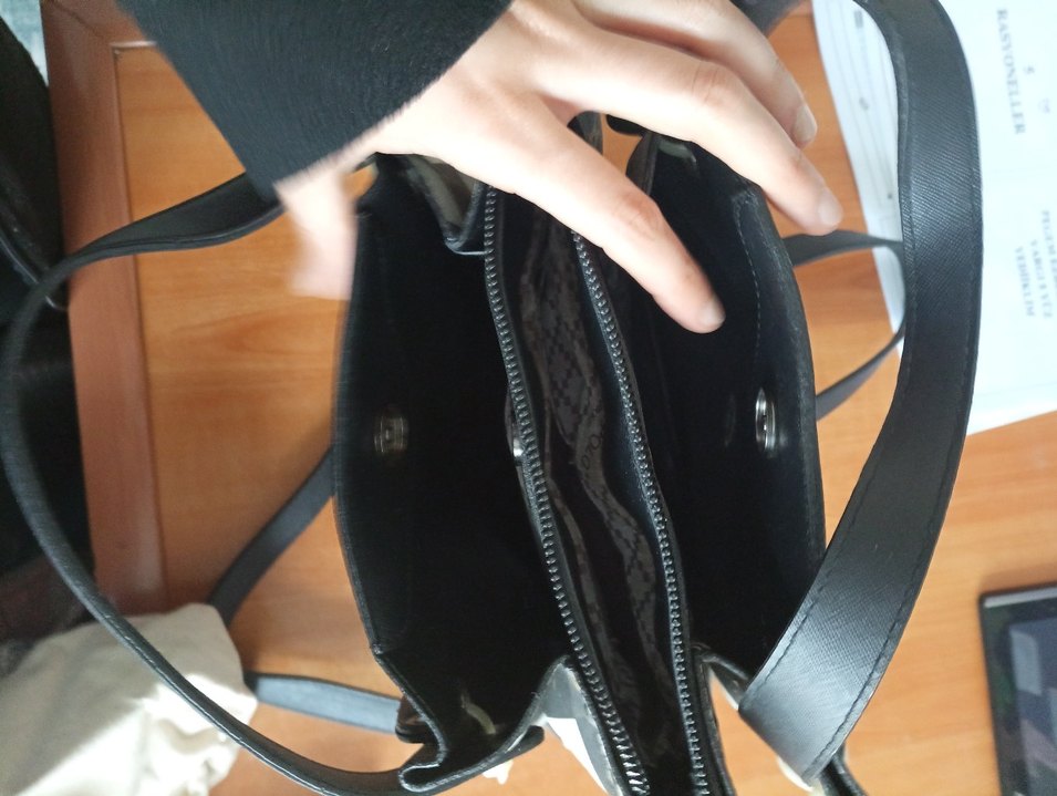 Kadın Deri Kareli Sokak Stili Çanta - Görsel 4