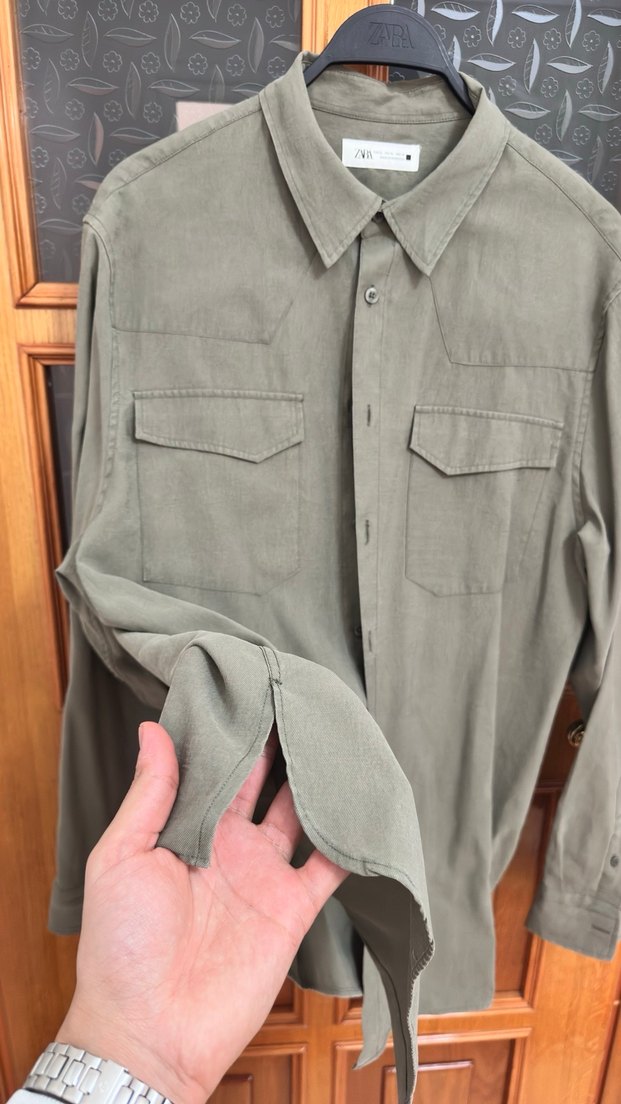 Gri Süet Erkek Gömlek Uzun Kollu Regular Fit - Görsel 3