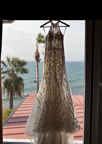 Beyaz balık gelinlik Oleg Cassini - Görsel 6