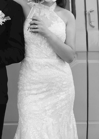 Beyaz balık gelinlik Oleg Cassini - Görsel 3