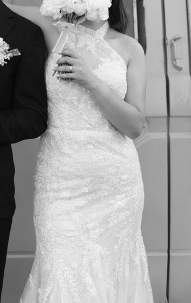 Beyaz balık gelinlik Oleg Cassini - Görsel 3