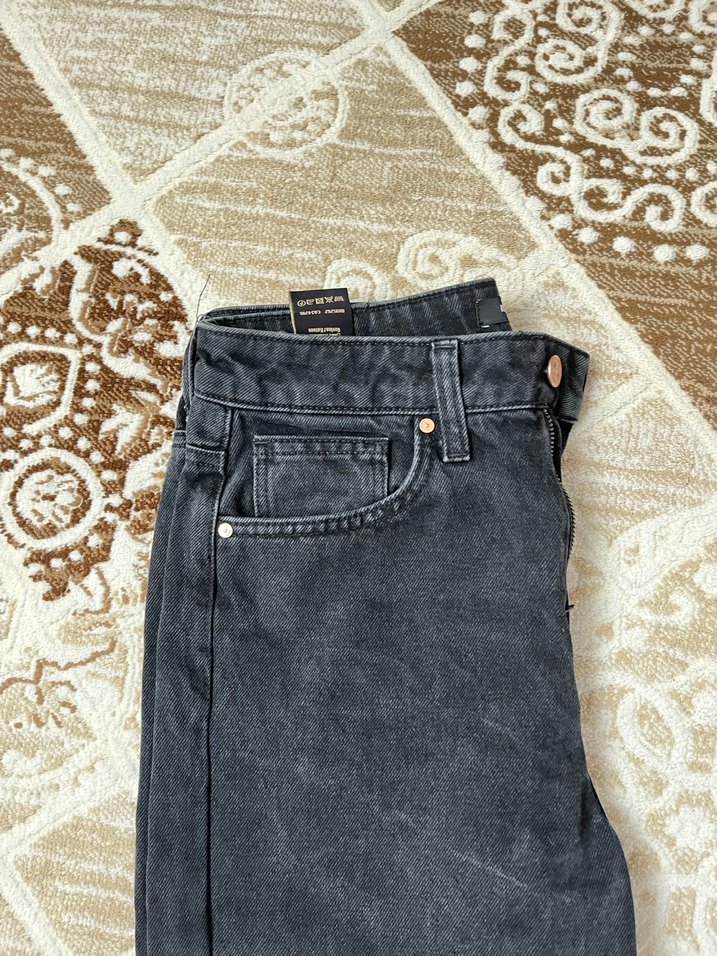 Siyah Kadın Uzun Paça Kot Pantolon - Görsel 2