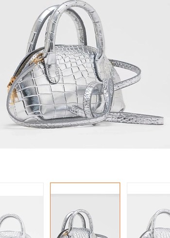 Gri Yılan Desenli Deri Kadın Çanta - Görsel 2