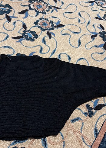 Kadın Siyah Yarasa Kol Triko Kazak - Görsel 3