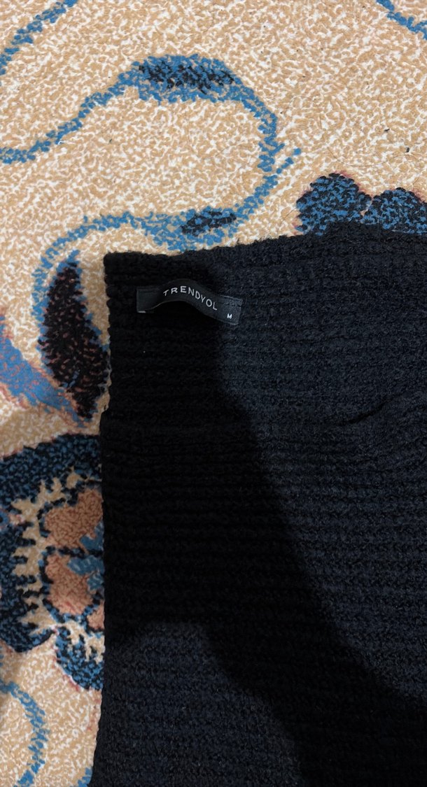 Kadın Siyah Yarasa Kol Triko Kazak - Görsel 4