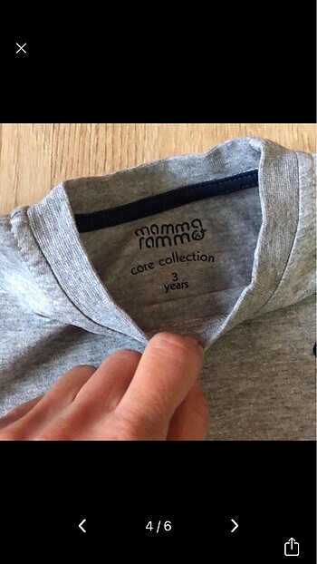 24-36 Ay Beden gri Renk 3 yaş mamma ramma çocuk gri tshirt