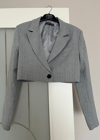 Gri Kadın Blazer Ceket