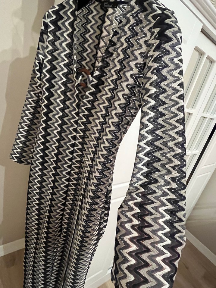 Zikzak desen plaj elbisesi - Görsel 5