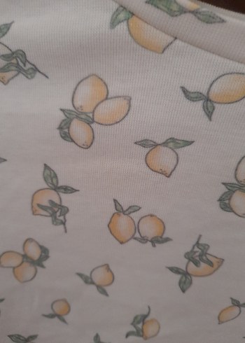 Beyaz Mini Pamuklu Baskılı Hamile Tişörtü - Görsel 2