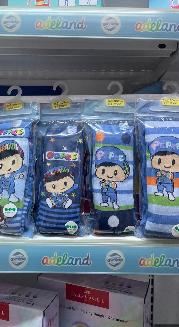 Erkek Çocuk Renkli Baskılı Çorap Seti pepe - Görsel 2