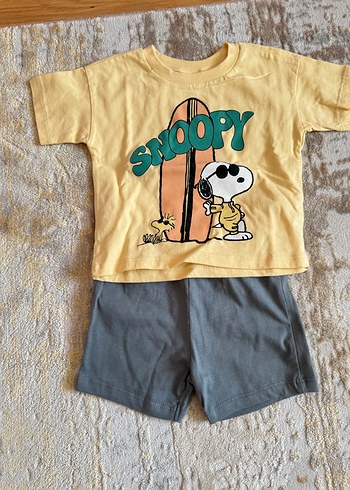 1 Yaş Beden Defacto Erkek Bebek Snoopy 2'li Takım