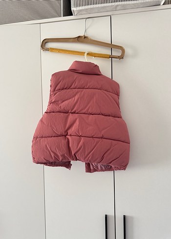 4 Yaş Beden pembe Renk Kız Çocuk Pembe Düğmeli Yelek