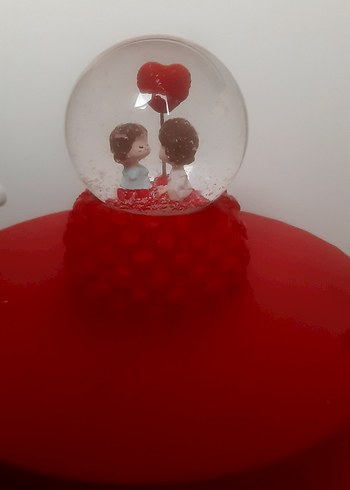 Işıklı Sevgili Figürü kar küresi 9 cm - Görsel 6