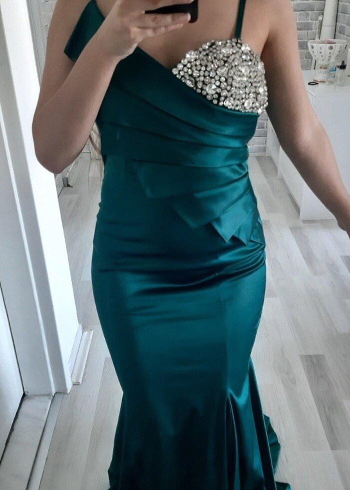 Saten balık abiye gece elbisesi #mezuniyet - Görsel 2