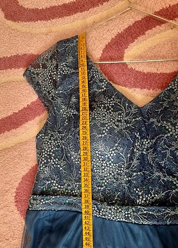 Büyük beden mavi tüllü abiye - Görsel 6