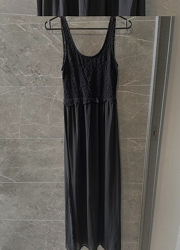 H&M siyah uzun elbise