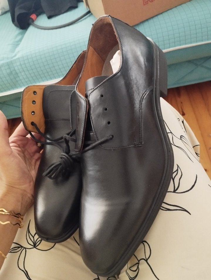 Erkek Siyah Deri Klasik Bağcıklı Ayakkabı - Görsel 3