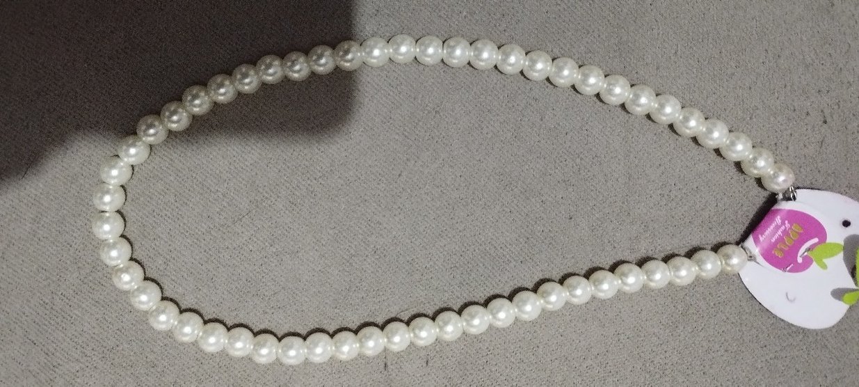 Etiketli Uzun Beyaz inci Kadın Kolye - Görsel 3