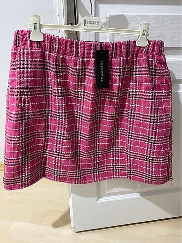 vintage y2k mini ekoseli etek trendyolmilla