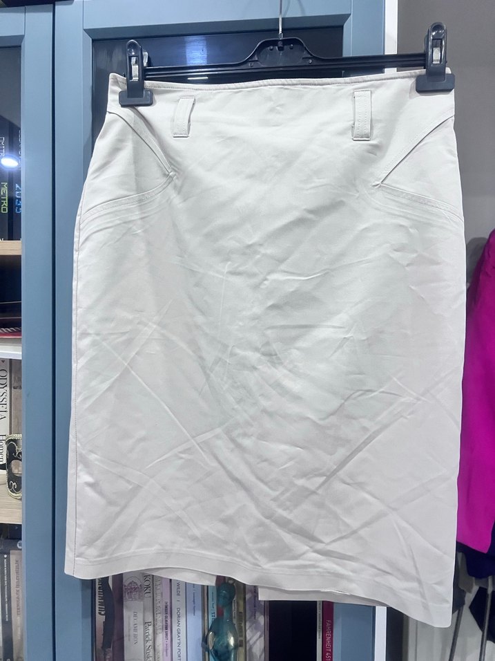 Bej Midi Kadın Etek - Görsel 2