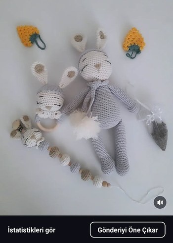 örgü tavşan 30cm set - Görsel 2