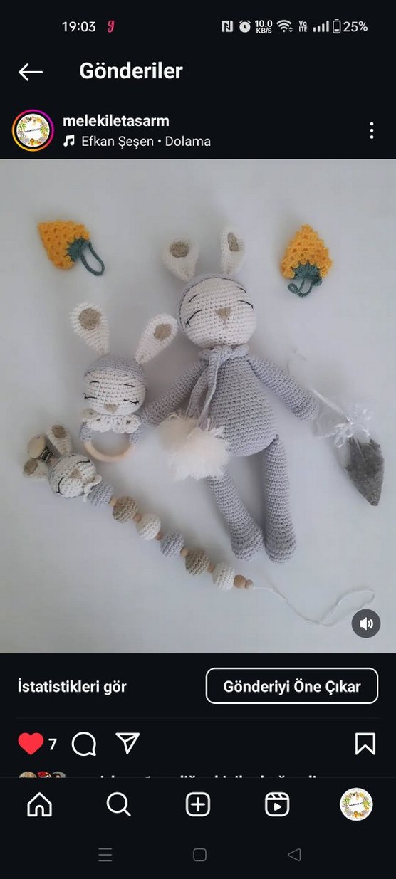 örgü tavşan 30cm set - Görsel 2