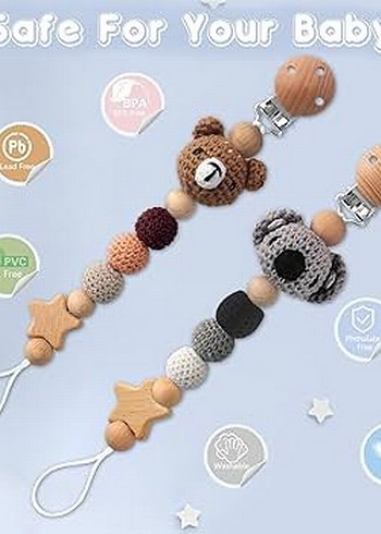 Kişiye Özel Örgü Emzik Zinciri - Görsel 5