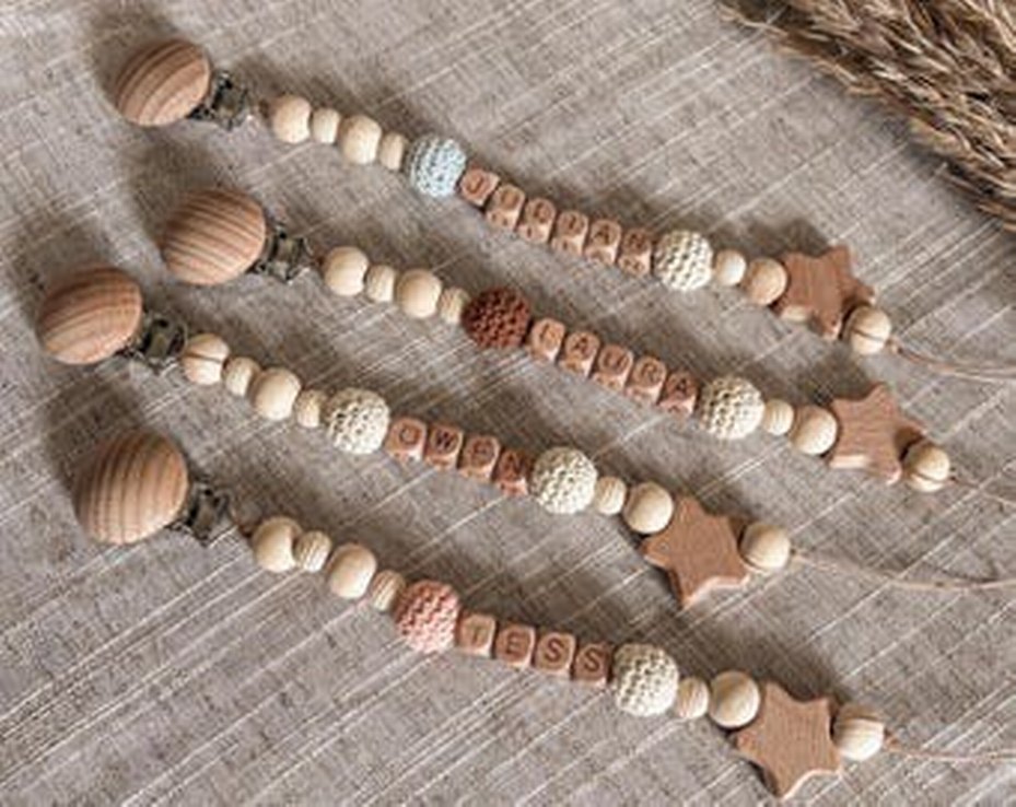 Kişiye Özel Örgü Emzik Zinciri - Görsel 2