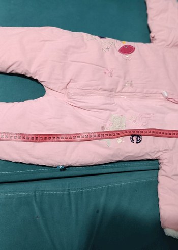 Pembe Kürklü Nakışlı Bebek Kış Tulumu - Görsel 7