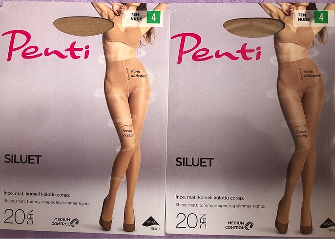 Penti Ten Rengi 4 (XL) Numara Siluet Mat Korseli Çorap