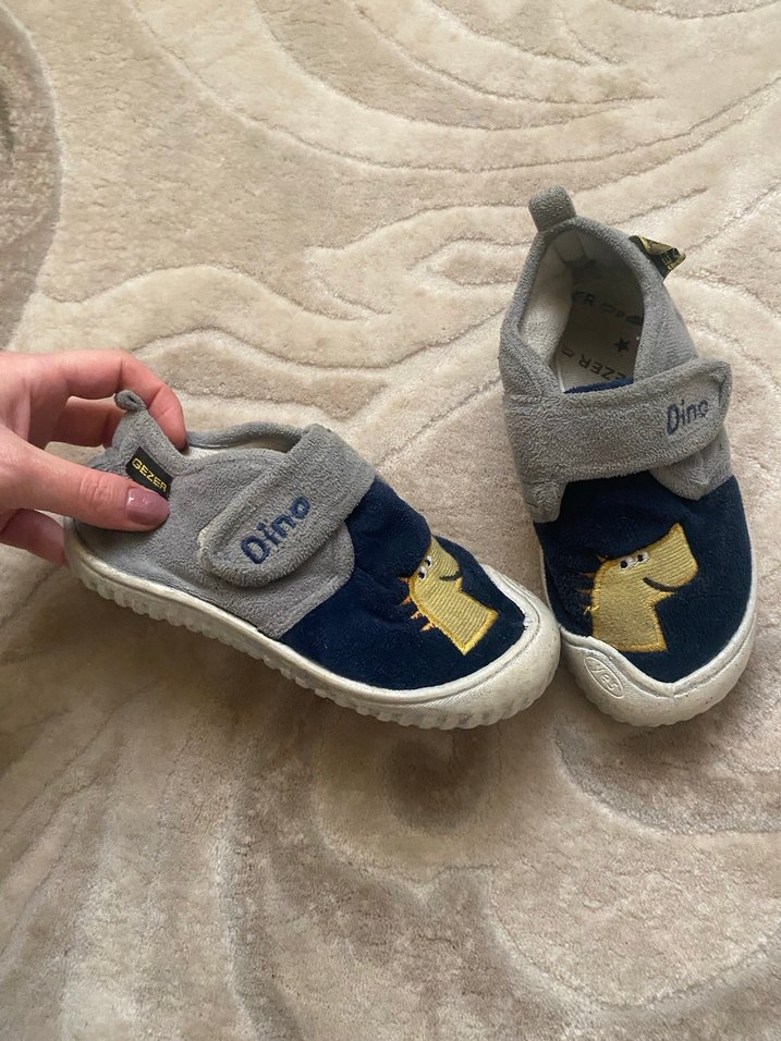 Erkek Çocuk Gri-Mavi Nakışlı Ev kreş pandufu - Görsel 2