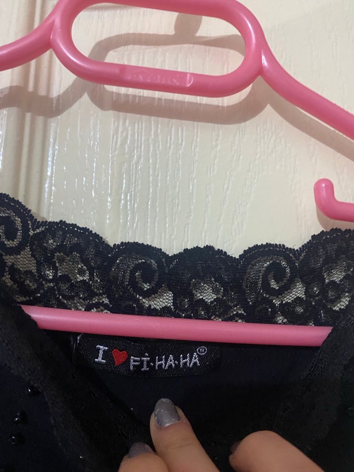 Boncuk İşlemeli Siyah abiye bluz - Görsel 3