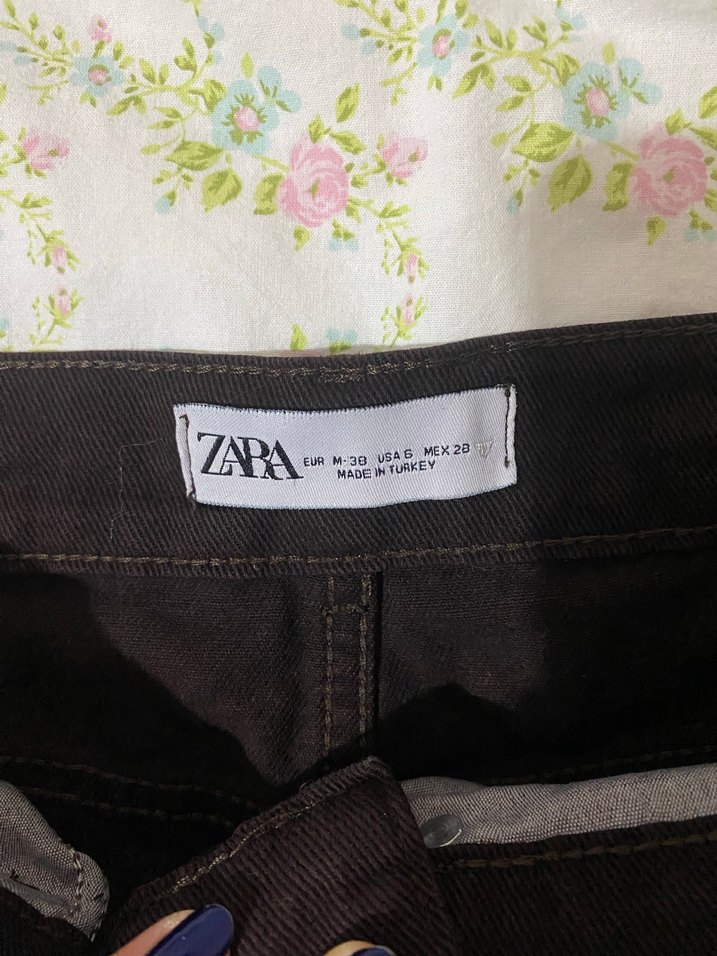 Acı kahve zara marka  Mini Kot Etek - Görsel 2