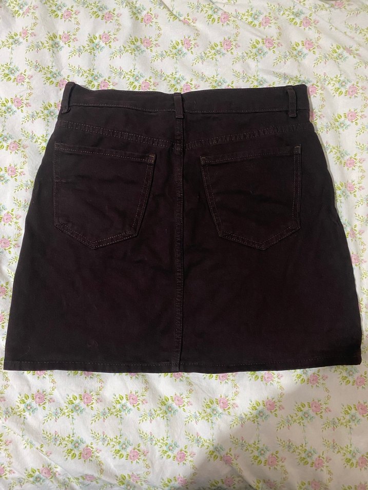 Acı kahve zara marka  Mini Kot Etek - Görsel 3