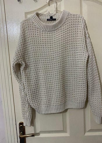 Krem Kadın Örgü Triko Kazak - Görsel 4