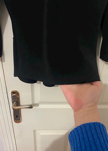 Kadın Siyah V Yaka Uzun Kollu Bluz - Görsel 4