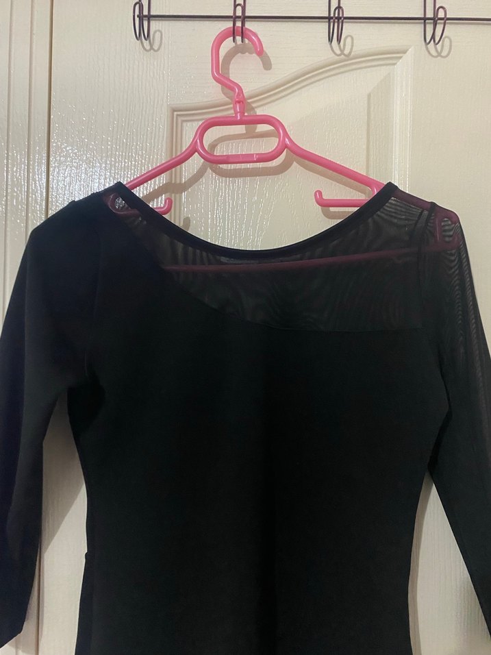 Kadın Siyah V Yaka Uzun Kollu Bluz - Görsel 3