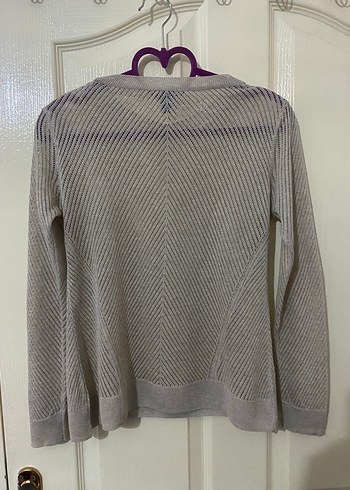 Bej Kadın Triko Kazak, Uzun Kollu, Salaş - Görsel 4