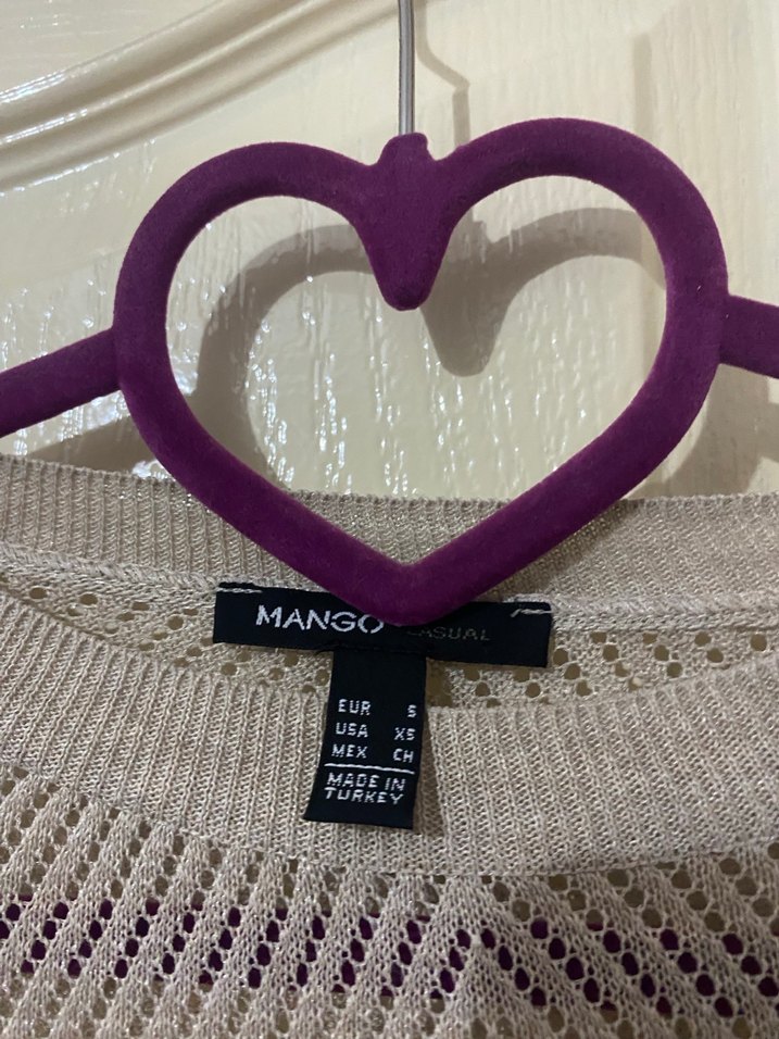 Bej Kadın Triko Kazak, Uzun Kollu, Salaş - Görsel 2