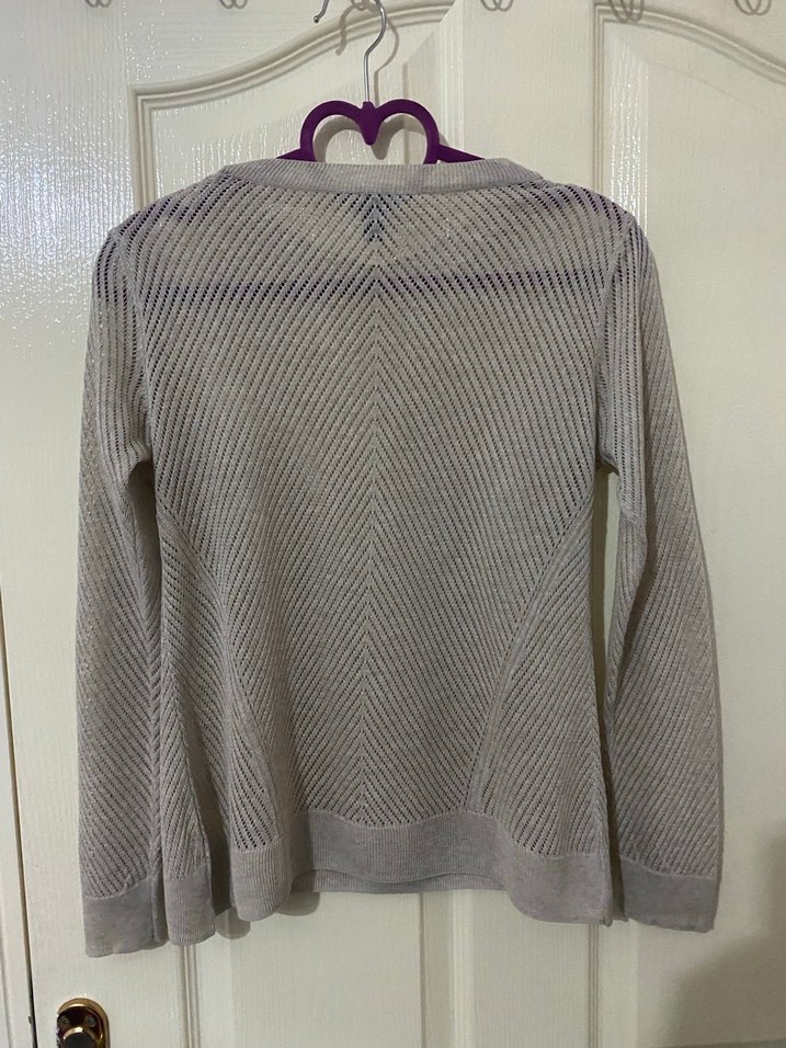 Bej Kadın Triko Kazak, Uzun Kollu, Salaş - Görsel 4