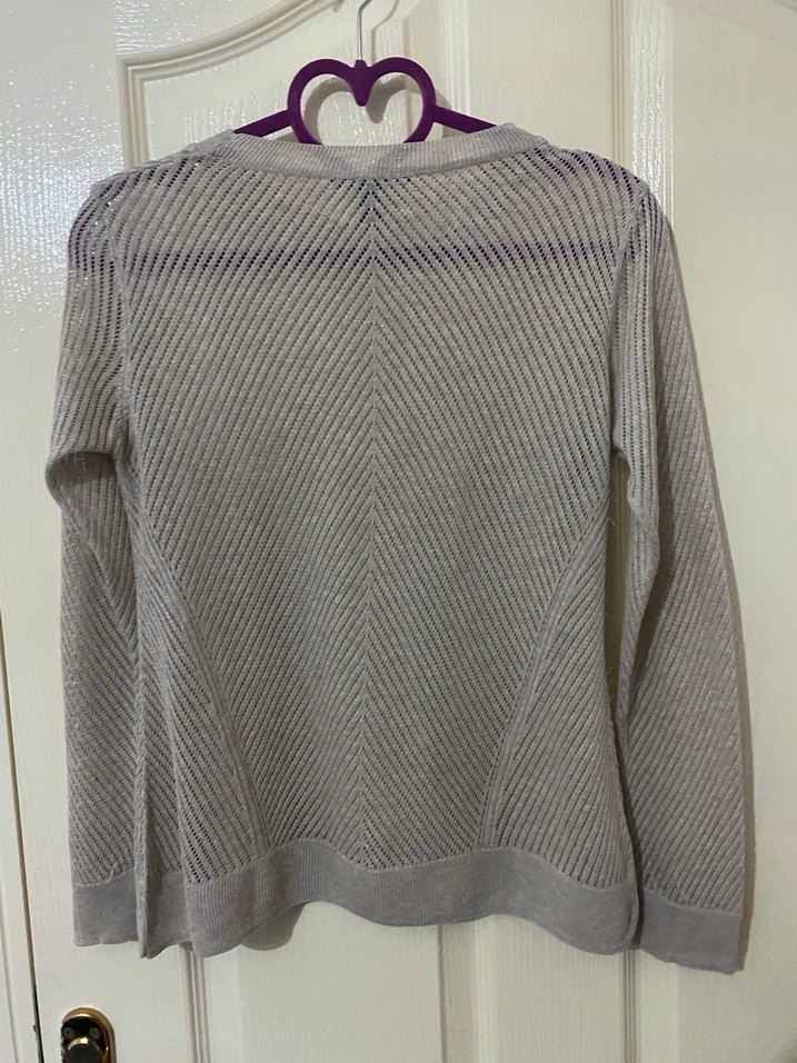 Bej Kadın Triko Kazak, Uzun Kollu, Salaş - Görsel 5