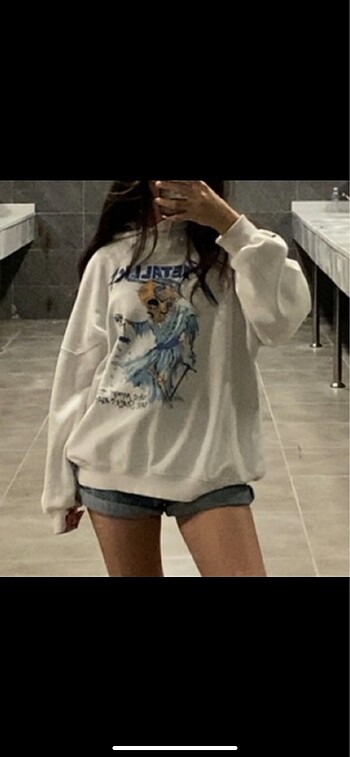 Addax oversize beyaz sweatshirt