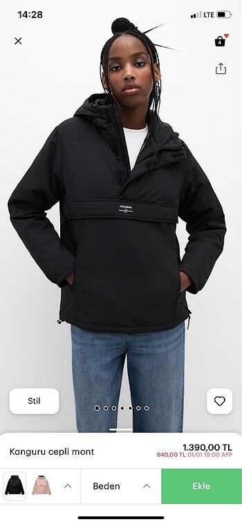 Pull and bear kanguru mont