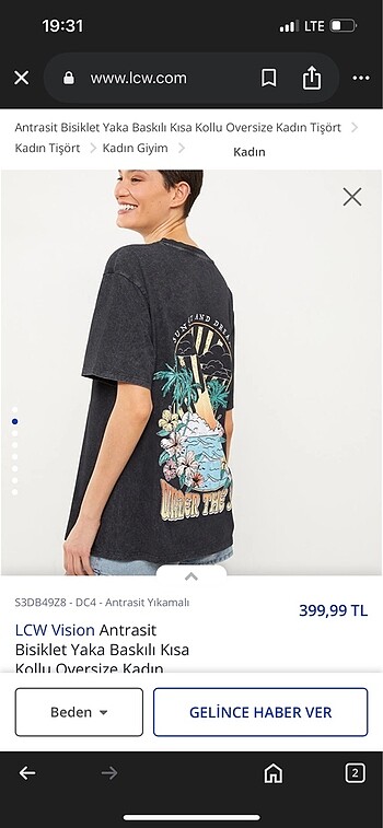 s Beden Oversize tshirt