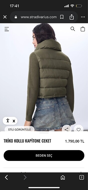 Stradivarius Stradivarius şişme ceket Zara muadili