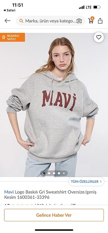Mavi gri sweatshirt