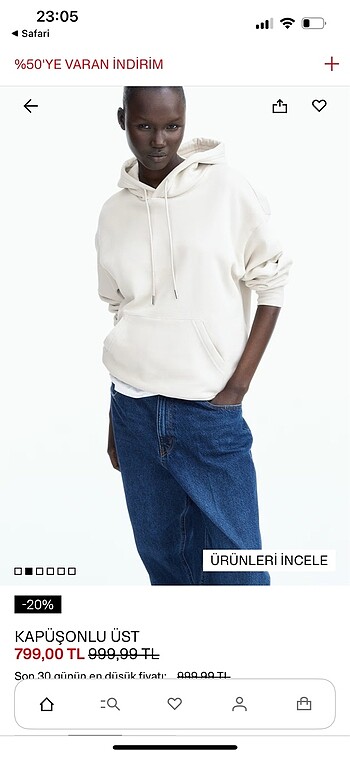 Hm beyaz sweatshirt