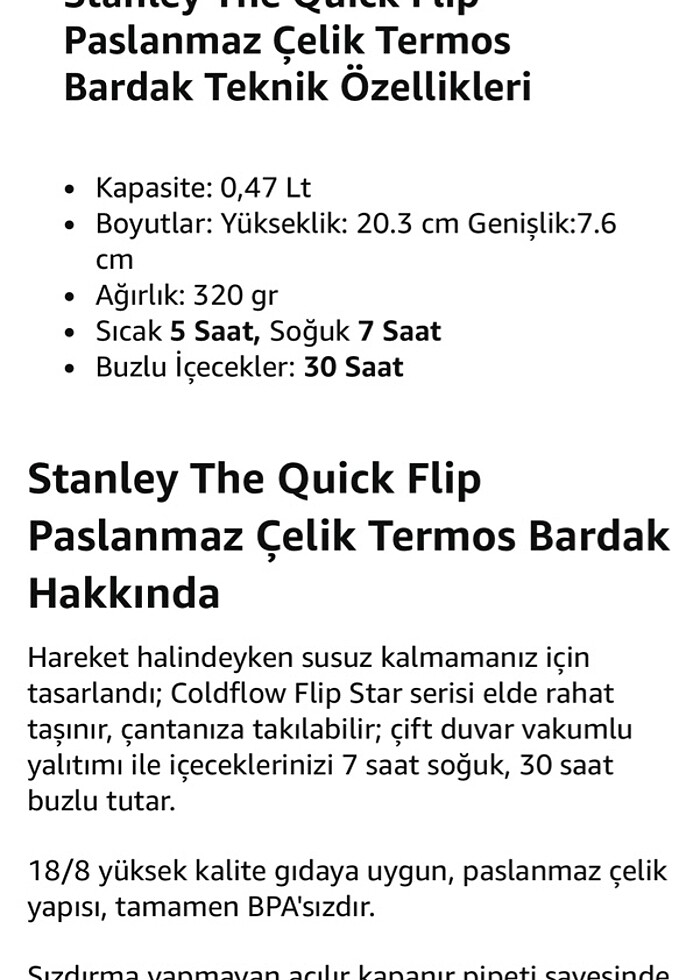 Stanley quick flip termos - Görsel 2