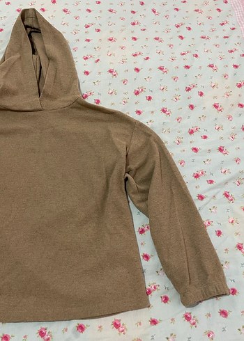 xxl Beden Bej Kapüşonlu Kadın Sweatshirt