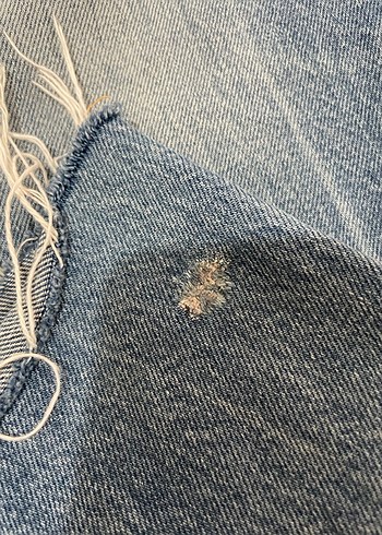 40 Beden Gevşek Kesim Mavi Midi Kot Pantolon